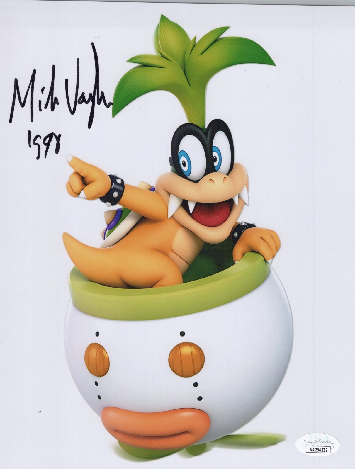 MIKE VAUGHN  Signed SUPER MARIO BROS 8x10 Photo IGGY KOOPA Autograph JSA COA