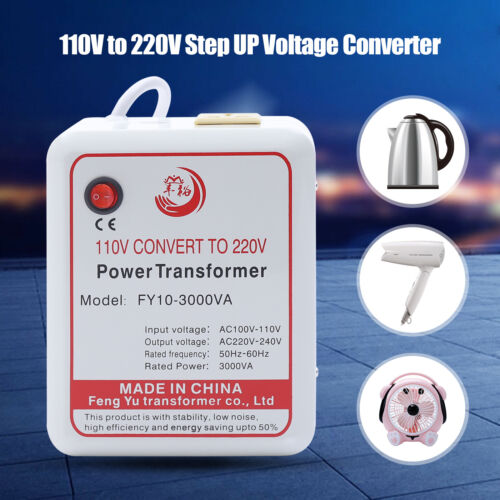 Trasformatore di potenza 3000 W convertitore di tensione step up adattatore 110 V-120 V a 220 V-240 V - Foto 1 di 11