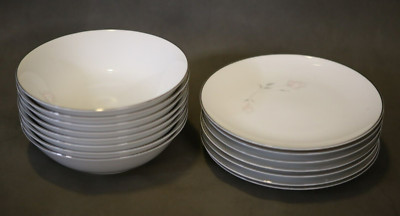 Vtg Four Crown China Primrose 621 Ceramic Bowls Salad Desert Plates Set Of 15