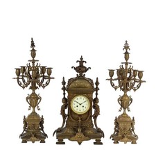 Trittico Orologio in Bronzo - XIX Secolo Francia