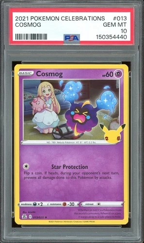 PSA 10 GEM MINT - Cosmog #013 Pokemon Celebrations 25th Anniversary Low Pop