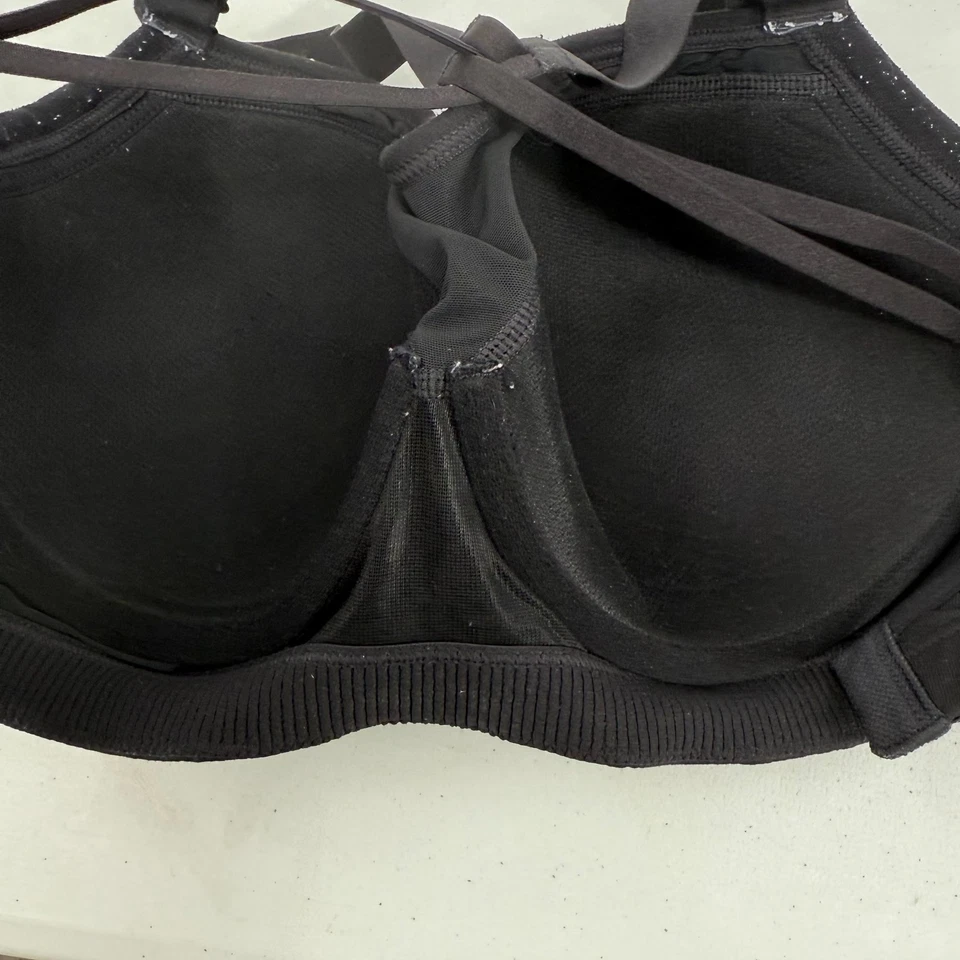 Victoria’s Secret VSX Sport Bra 34DD Black Padded Underwire Strappy Back - Image 3 of 4