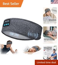 Bluetooth Sports Headband: Ultra-Thin Speakers for Sleeping and Yoga  Grey