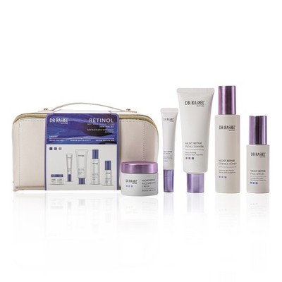 Retinol Gesichtspflege Anti-Aging Set Augenserum Cream Cleanser Toner 5-Tlg