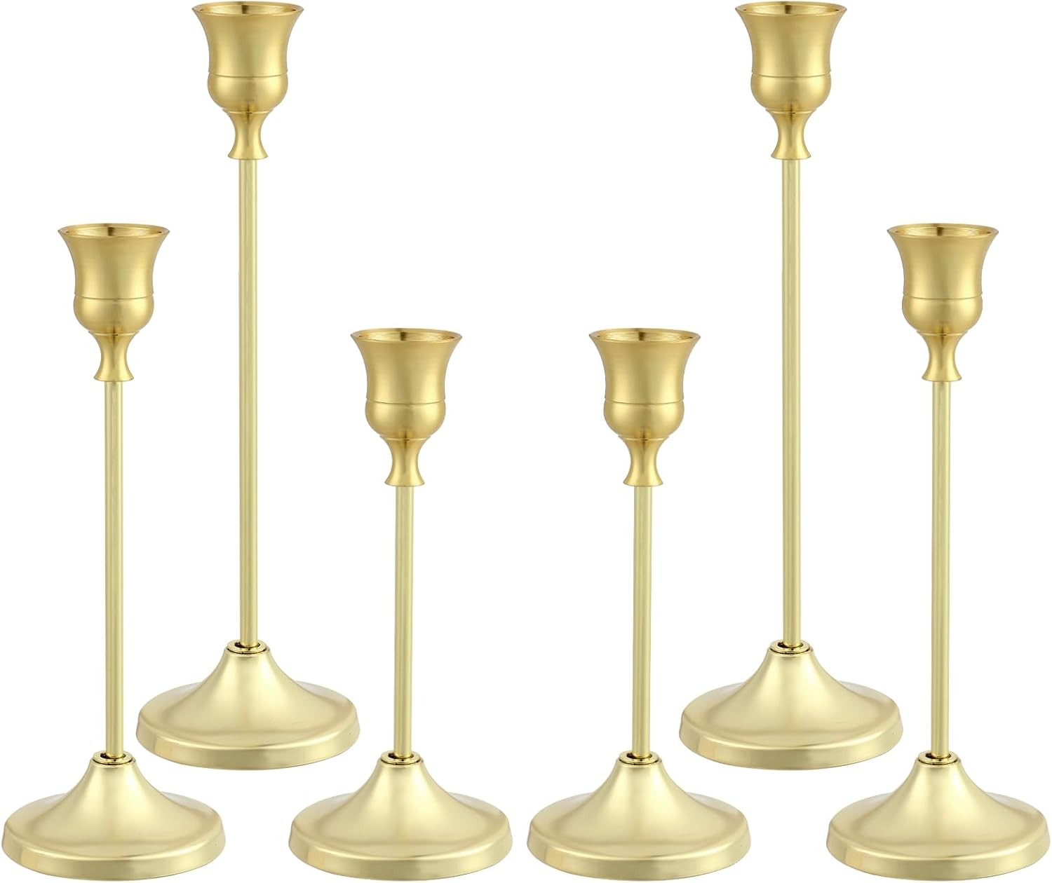 S 6pcs, Metal Taper Candle Holder, Gold Candle Holders For P