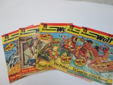 Schwarzer Wolf. 5 Comics, Nr. 21, 22, 34, 35, 41. Bastei 1975-1976, Vintage.