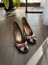 Vintage Dolce&Gabbana Leather D&G Heels Sandals Multicolor Size 40