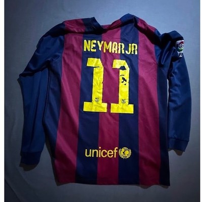 FC Barcelona Qatar Airways Nike Neymar Jr #11 Long Sleeve Soccer