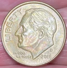 2016-D Roosevelt Dime Beautiful Lustrous Toned Coin   #7