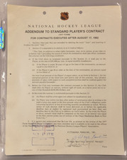 IAN TURNBULL SIGNED 1982-83 PITTSBURGH PENGUINS NHL CONTRACT BAZ BASTIEN AUTO