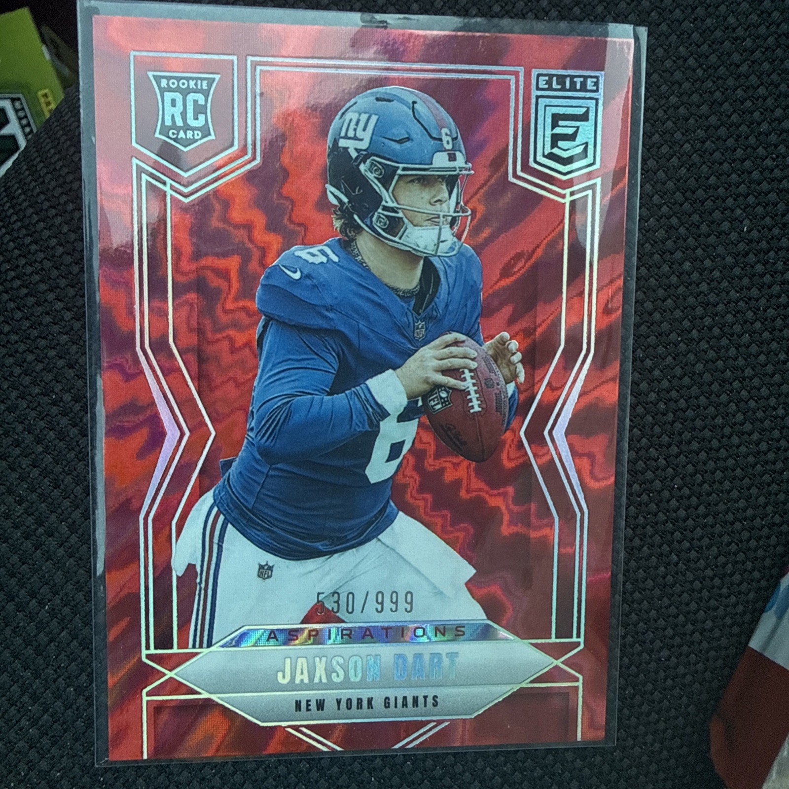 2025 Donruss Elite #103 Jaxson Dart Red Aspirations Holo /999 Rookie RC Giants