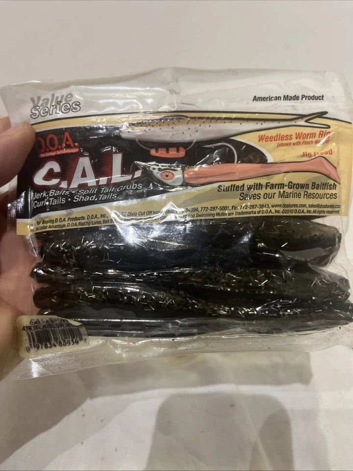 (4) Lote de 4 cebos de natación DOA CAL Series Grub Jerk plateados, negros plateados Rush surtidos Foto 2 de 4