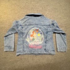 Disney Denim Jacket Kids Medium Blue Good Little Mermaid Ariel Acid Wash Vintage