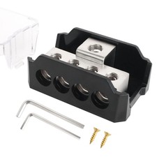 4 Way Power Distribution Block Car Audio Splitter 1x 0 Gauge Input / 3X 4 Gau...