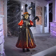 Home Accents Holiday 3 ft Classics Witch W/Spider Halloween Yard Décor