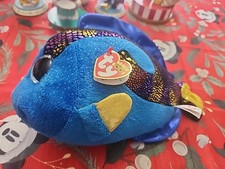 TY BEANIE BOOS AQUA FISH SPARKLE EYES  2017 PLUSH With TAGS