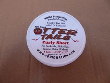 New Capt. Bruce's Otter Tails Red Curly Short Fishing 8 Baits 4 3/4" x 1/2"