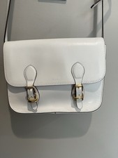 Ralph Lauren White Leather Gold hardware Magnetic Closure Crossbody Shoulder Bag