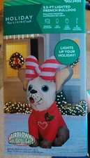 Holiday Living 3.5-ft Lighted French Bulldog Christmas Inflatable BRAND NEW