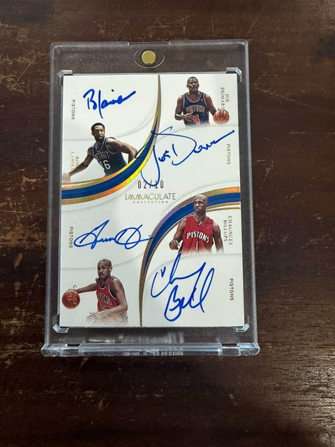 2018 Immaculate Quad Lanier Joe Dumars Chauncey Billups Grant Hill AUTO /10