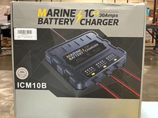 3 Bank Marine Battery Charger, 12V 30A (10A/Bank) Smart Waterproof Onboard Boat