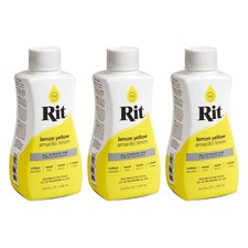 3 Pack Rit Fabric Dye Lemon Yellow 8oz Liquid Clothing Dye Set DIY Textile Color