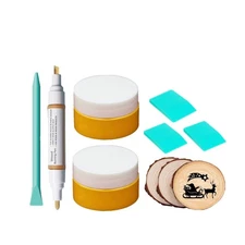 10pcs Wood Burning Paste Pen Kit, 1.5OZ Wood Burning Gel for Crafts Stencil,