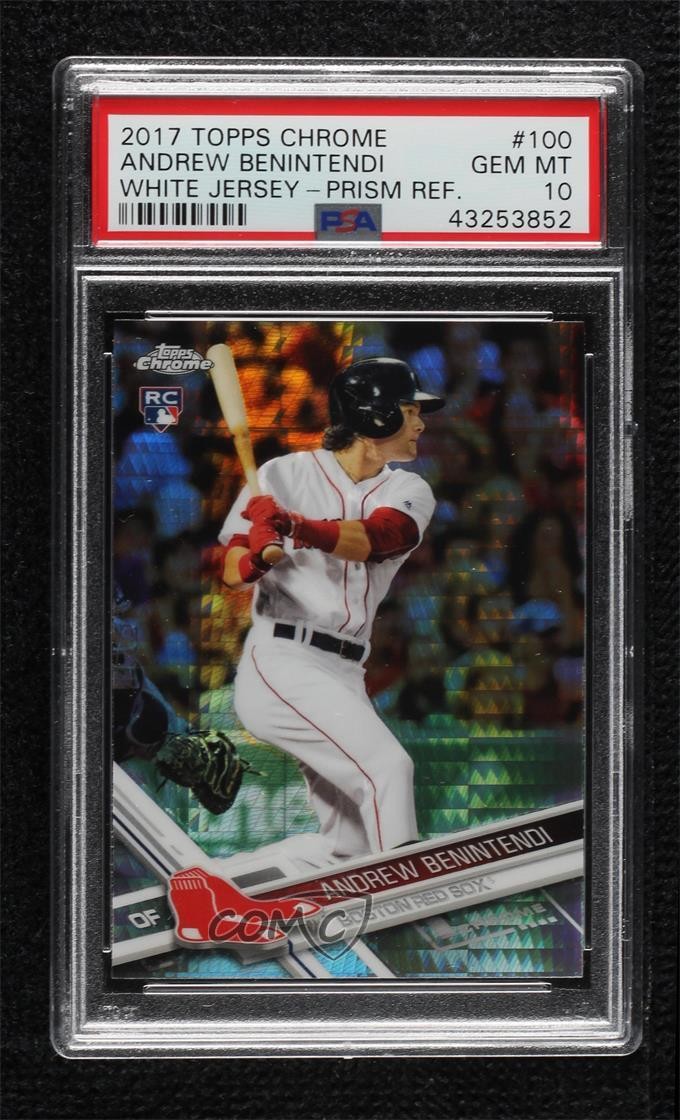 2017 Topps Chrome Prism Refractor Andrew Benintendi #100 PSA 10 GEM MT 16in