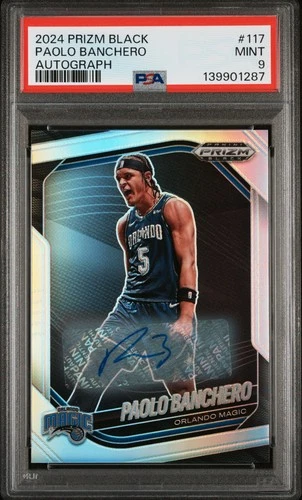 2024 PANINI PRIZM BLACK AUTO #117 PAOLO BANCHERO PSA 9