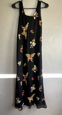 Vintage Jessica Howard Maxi Dress Women's Size 6 Floral Butterfly Sleeveless