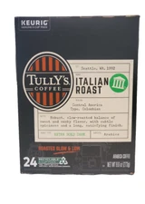 Tully's Italian Roast Coffee K-Pods, Dark Roast, 24Ct, EXP 1/21/27