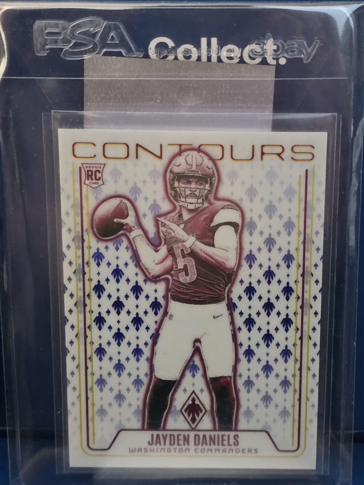 2024 Panini Phoenix Jayden Daniels - Contours Blue /50 - Commanders (RC)