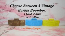 Vintage 1990s Barbie Boom Box Radio Choose Between Gold, Blue or Yellow