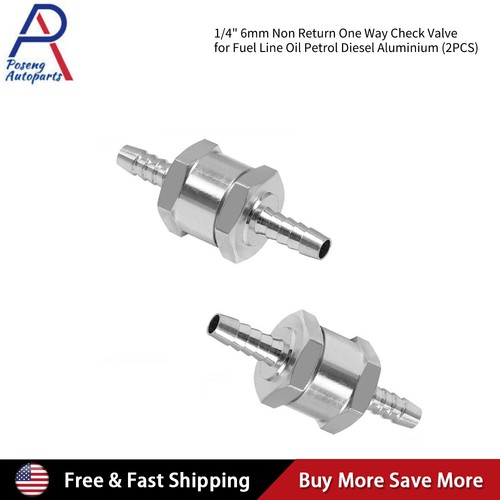 2PCS 6mm 1/4" Aluminium Fuel Line One Way Non Return Check Valve Petrol Diesel eBay