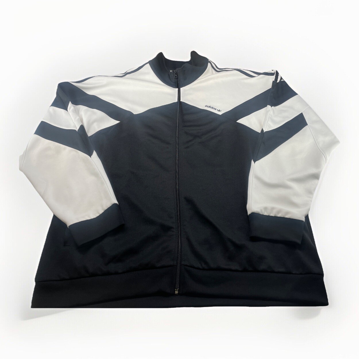 Men Adidas Trefoil Track Jacket Black White 2XL Casual Gym Active Wear