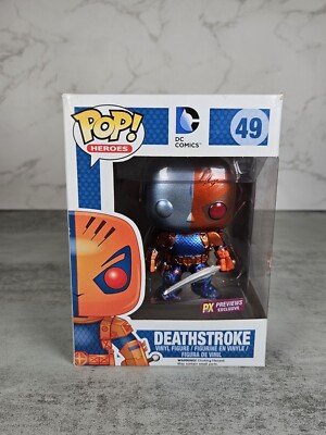 Funko Pop Heroes #49 Deathstroke DC Comics Metallic PX Previews Exclusive