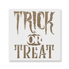 Spooky Trick Or Treat Stencil - Durable & Reusable Mylar Stencils