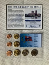 Euro-Münzen Norwegen bfr. Probeprägung KMS im Blister + Zertifikat – SELTEN!