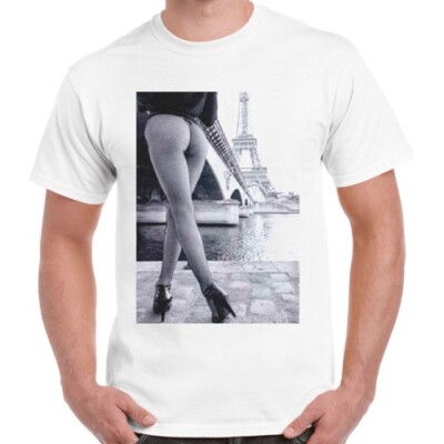 T-Shirt Eiffelturm sexy Mädchen lustig Neuheit Männer Frauen Geschenk Unisex Retro 2510