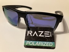 RAZE Eyewear Sunglasses Offshore Polarized Black Mirrored Purple Lens 25146