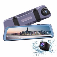 Mirror Dash Camera 9.66" Full Touch Screen Streaming Media Backup Camera ... New