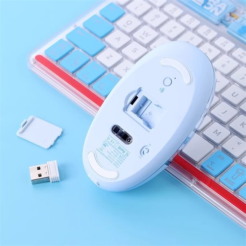 Anime Doraemon Wireless Bluetooth Mouse Office PC Portable Silent Clear Mouse - Picture 9 of 13