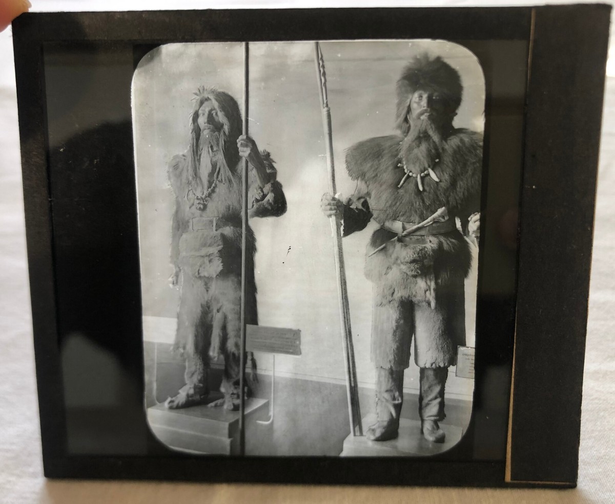 Rarissima antica Lastra fotografica doppio vetro Preistoria