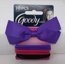 NEW Goody Girls Salon Clip with Elastics 10 Pcs Purple, Pink,  Black