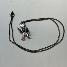 Vitnage turquoise and copper Navajo Kachina doll necklace