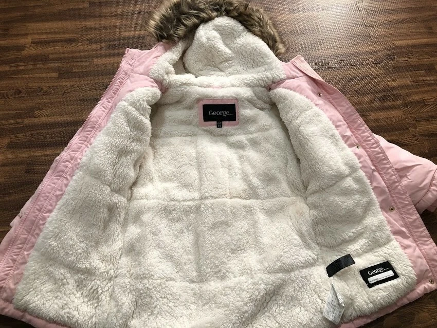 Chaqueta con Capucha Rosa Forrada de Vellón George Girls Talla XS (4-5) Foto 3 de 4