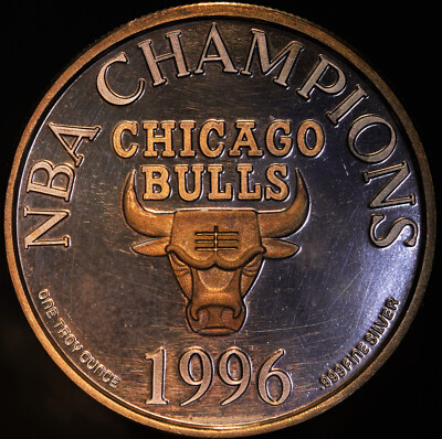 Chicago Bulls NBA Champions Basketball Enviromint 1oz 999 Silver