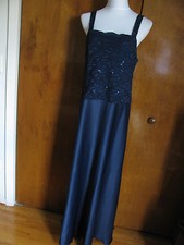Alex evenings women  s navy maxi dress size 14