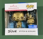 Funko Pop Hallmark Ornament Disney Stitch and Scrump Gold Limited New 2023