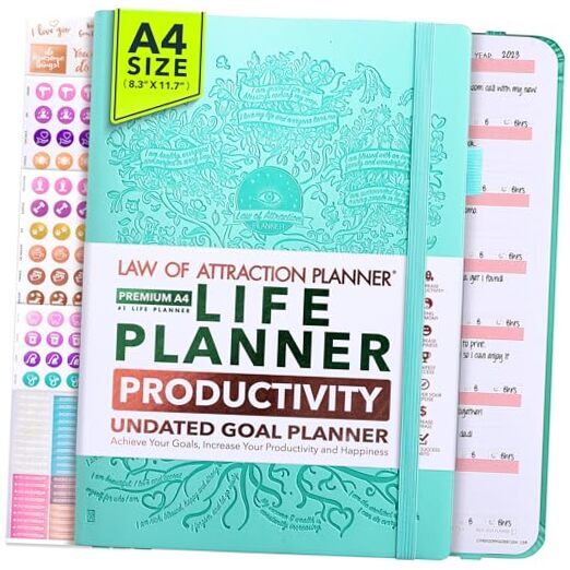 Life Planner - Undated Deluxe Weekly, Monthly Planner, a 12 Month A4 ST TREE